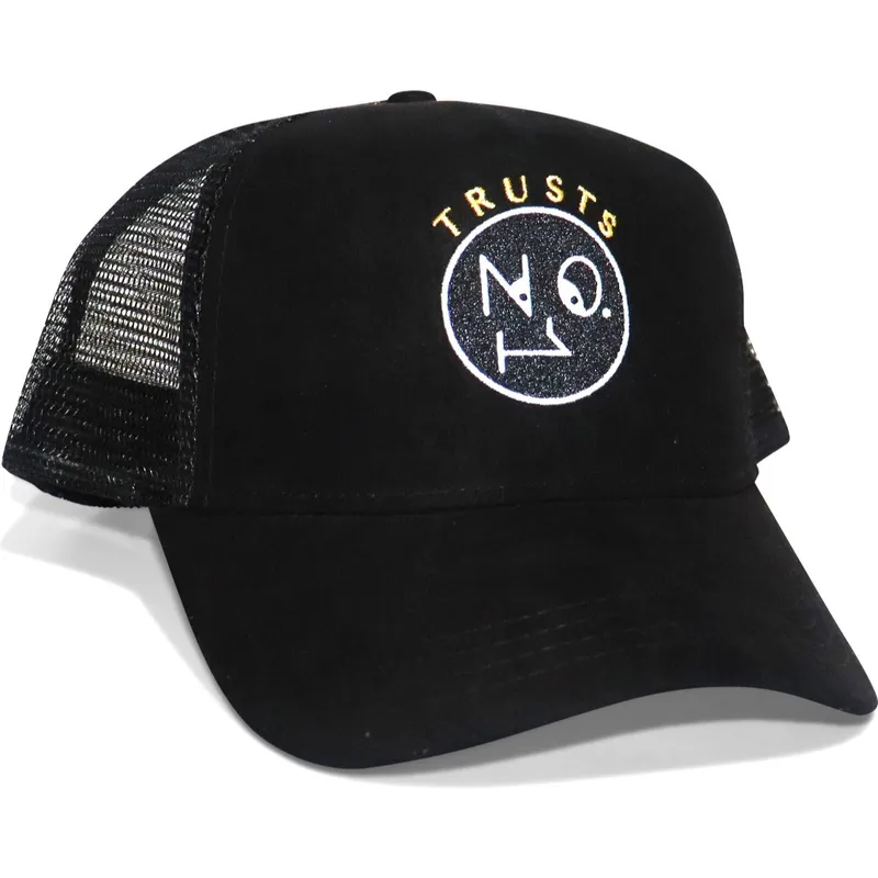 cappellino-trucker-nero-trusts-no1-suede-black-gold-logo-di-the-no1-face