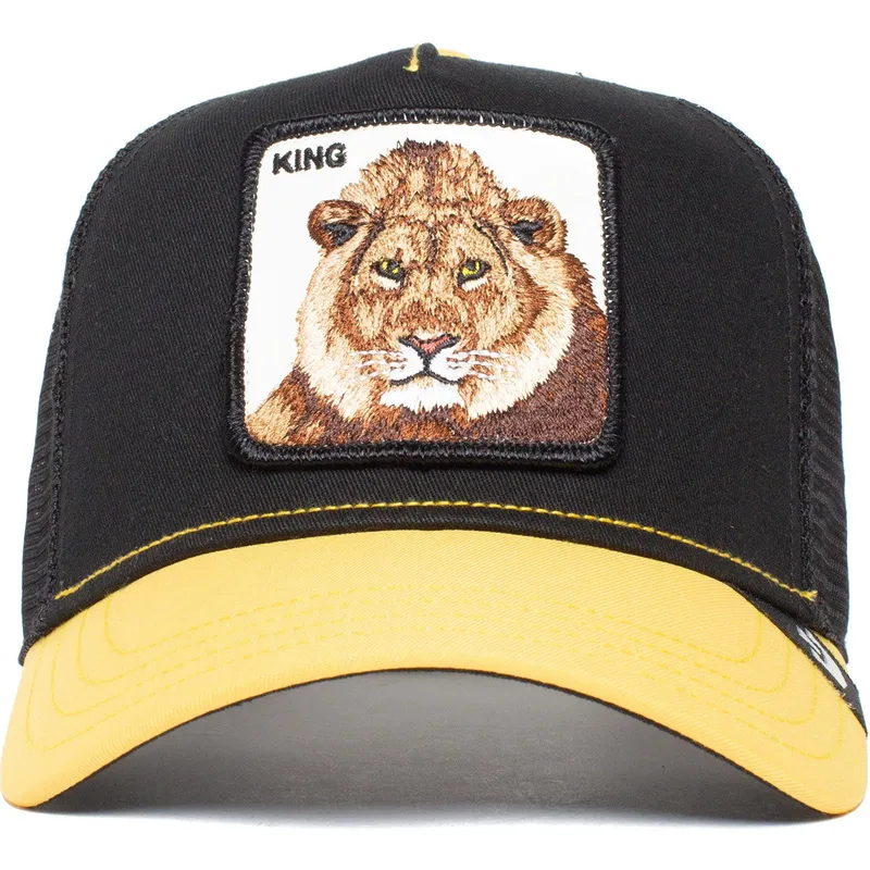 cappellino-trucker-nero-e-giallo-leone-the-king-lion-the-farm-di-goorin-bros