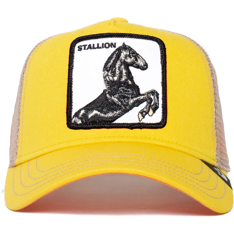 cappellino-trucker-giallo-e-bianco-cavallo-the-stallion-the-farm-di-goorin-bros