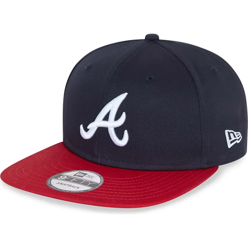 Cappellino piatto blu navy e rosso snapback 9FIFTY Essential degli Atlanta  Braves MLB di New Era