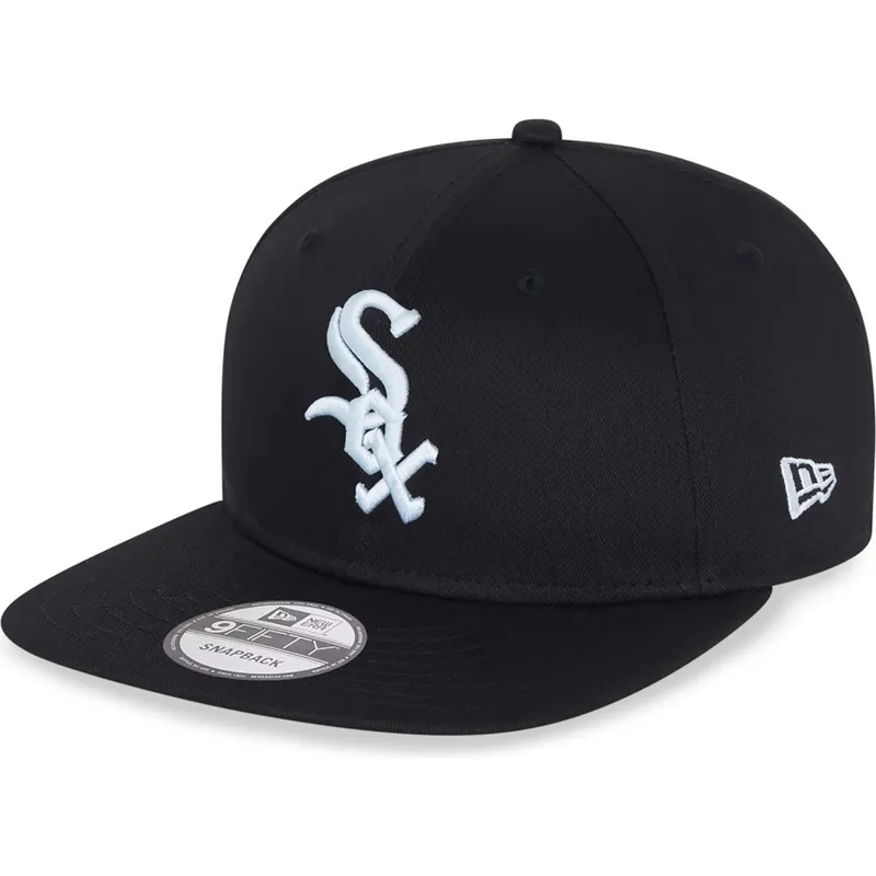 cappello-piatto-nero-snapback-9fifty-essential-dei-chicago-white-sox-mlb-di-new-era