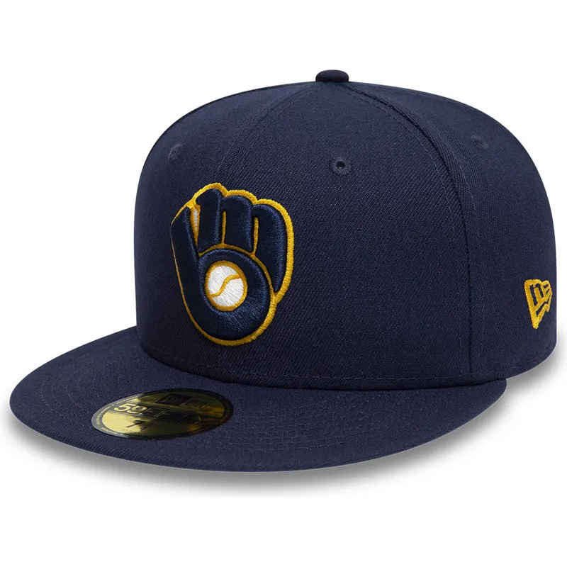 cappello-piatto-blu-marino-chiuso-59fifty-authentic-on-field-dei-milwaukee-brewers-mlb-di-new-era