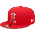 cappello-piatto-rosso-aderente-59fifty-authentic-on-field-dei-los-angeles-angels-mlb-di-new-era