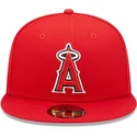 cappello-piatto-rosso-chiuso-59fifty-authentic-on-field-dei-los-angeles-angels-mlb-di-new-era