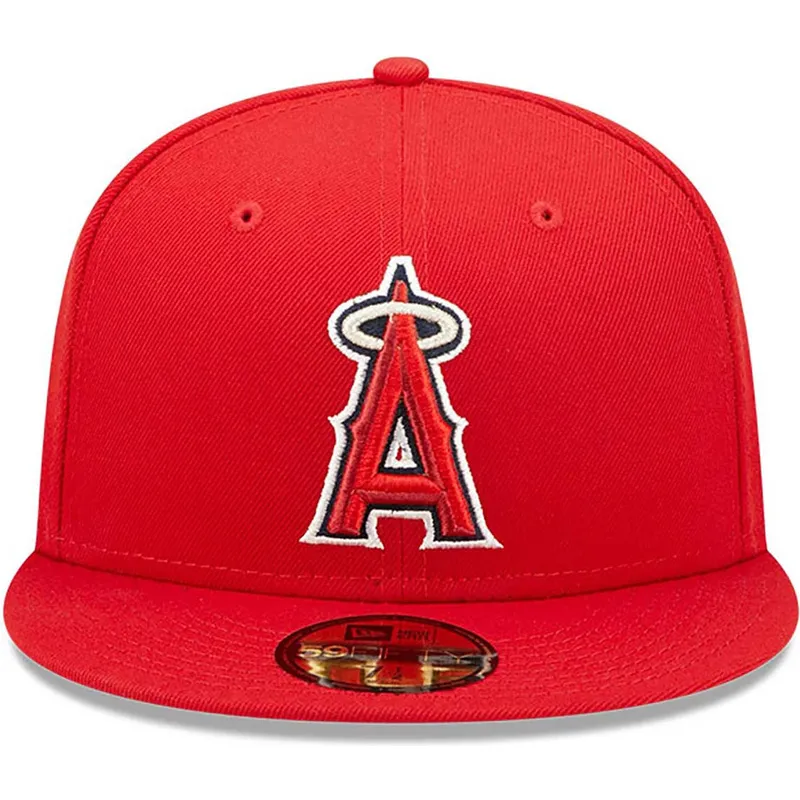cappello-piatto-rosso-chiuso-59fifty-authentic-on-field-dei-los-angeles-angels-mlb-di-new-era