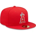 cappello-piatto-rosso-chiuso-59fifty-authentic-on-field-dei-los-angeles-angels-mlb-di-new-era