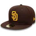 cappello-piatto-marrone-regolabile-59fifty-authentic-on-field-di-san-diego-padres-mlb-di-new-era