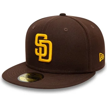 cappello-piatto-marrone-chiuso-59fifty-authentic-on-field-di-san-diego-padres-mlb-di-new-era