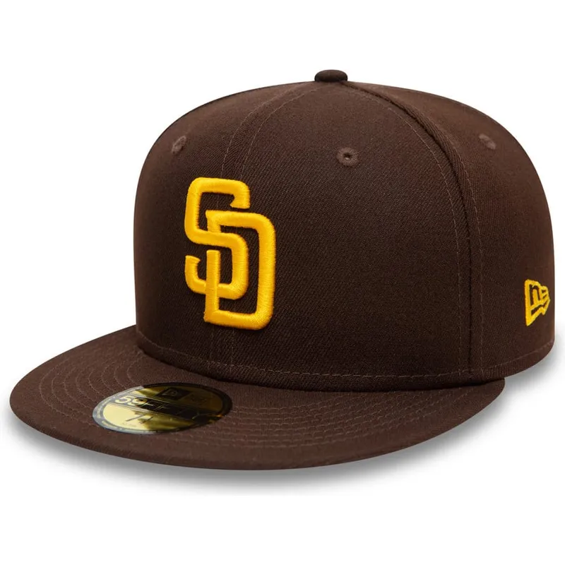 cappello-piatto-marrone-regolabile-59fifty-authentic-on-field-di-san-diego-padres-mlb-di-new-era