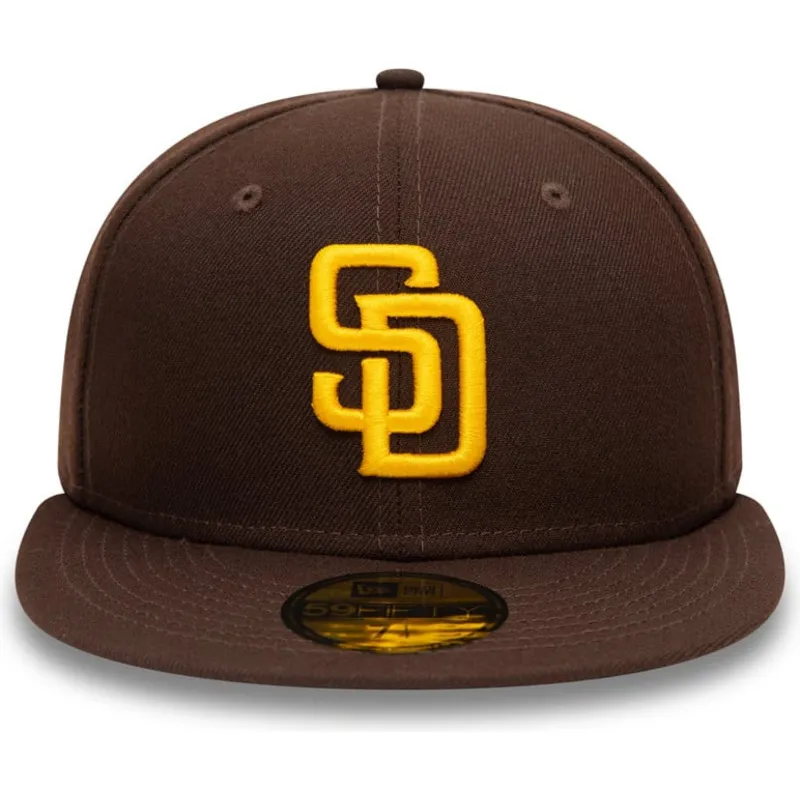 cappello-piatto-marrone-regolabile-59fifty-authentic-on-field-di-san-diego-padres-mlb-di-new-era