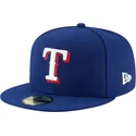 cappello-piatto-blu-regolato-59fifty-authentic-on-field-di-texas-rangers-mlb-di-new-era