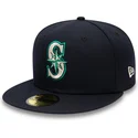 cappello-piatto-blu-marino-regolabile-59fifty-authentic-on-field-di-seattle-mariners-mlb-di-new-era