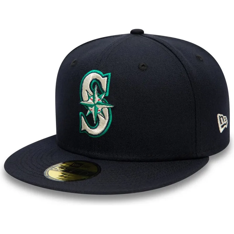 cappello-piatto-blu-marino-regolabile-59fifty-authentic-on-field-di-seattle-mariners-mlb-di-new-era