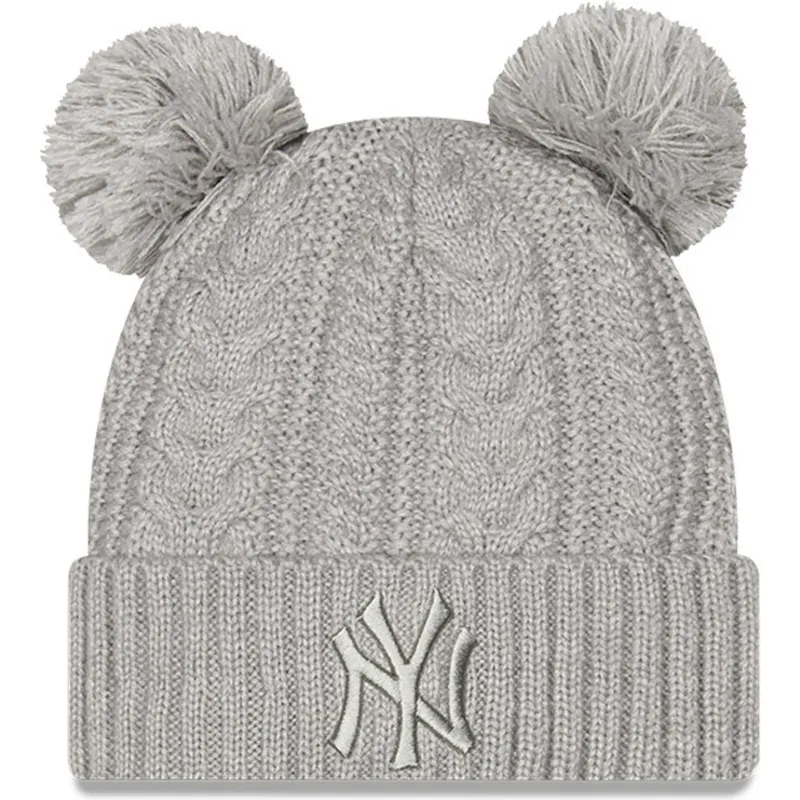 cappelli-pompon-grigio-cuff-double-dei-new-york-yankees-mlb-di-new-era