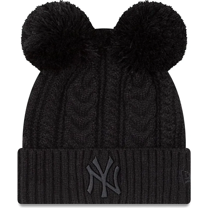 cappelli-pompon-nero-cuff-double-dei-new-york-yankees-mlb-di-new-era