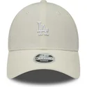 cappello-curvo-beige-regolabile-da-donna-9forty-cord-mini-logo-los-angeles-dodgers-mlb-di-new-era
