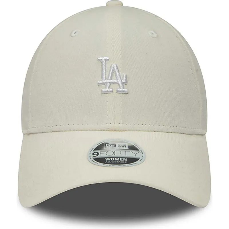 cappelli-curva-beige-cinghia-regolabile-9forty-cord-mini-dei-los-angeles-dodgers-mlb-di-new-era