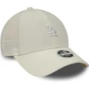 cappello-curvo-beige-regolabile-da-donna-9forty-cord-mini-logo-los-angeles-dodgers-mlb-di-new-era
