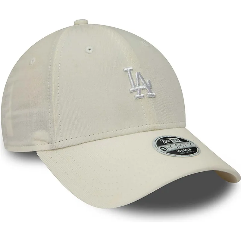 cappelli-curva-beige-cinghia-regolabile-9forty-cord-mini-dei-los-angeles-dodgers-mlb-di-new-era