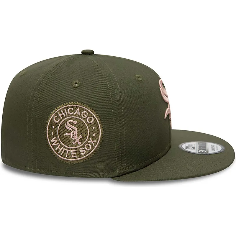 cappelli-piatta-verde-snapback-rosa-9fifty-side-patch-dei-chicago-white-sox-mlb-di-new-era