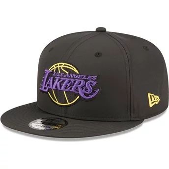 New Era Flat Brim 9FIFTY Neon Pack Los Angeles Lakers NBA Black Snapback Cap