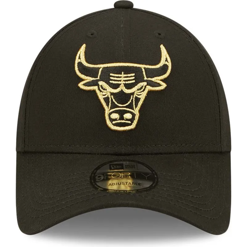 cappelli-curva-nero-cinghia-regolabile-dorado-9forty-metallic-dei-chicago-bulls-nba-di-new-era