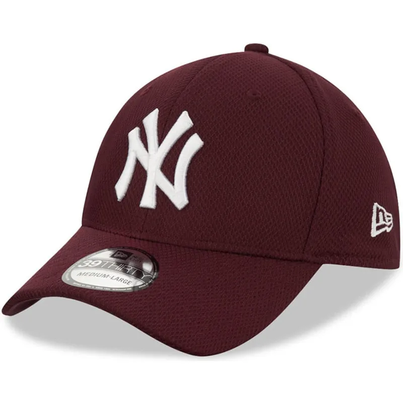 cappelli-curva-rosso-regolato-granate-39thirty-diamond-era-dei-new-york-yankees-mlb-di-new-era