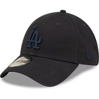 New Era Curved Brim Navy Blue Logo 39THIRTY League Essential Los Angeles Dodgers MLB Navy Blue Fitted Cap
