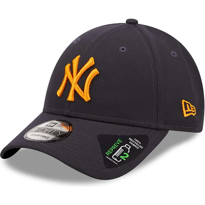 cappelli-curva-blu-marino-cinghia-regolabile-9forty-repreve-dei-new-york-yankees-mlb-di-new-era