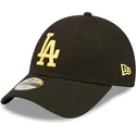 cappelli-curva-nero-cinghia-regolabile-per-bambino-dorado-9forty-league-essential-dei-los-angeles-dodgers-mlb-di-new-era