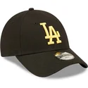 cappelli-curva-nero-cinghia-regolabile-per-bambino-dorado-9forty-league-essential-dei-los-angeles-dodgers-mlb-di-new-era