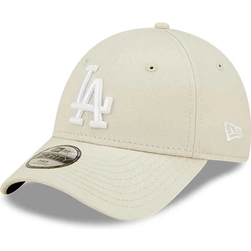 cappelli-curva-beige-cinghia-regolabile-per-bambino-9forty-league-essential-dei-los-angeles-dodgers-mlb-di-new-era