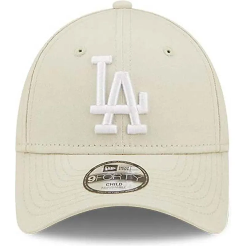 cappelli-curva-beige-cinghia-regolabile-per-bambino-9forty-league-essential-dei-los-angeles-dodgers-mlb-di-new-era