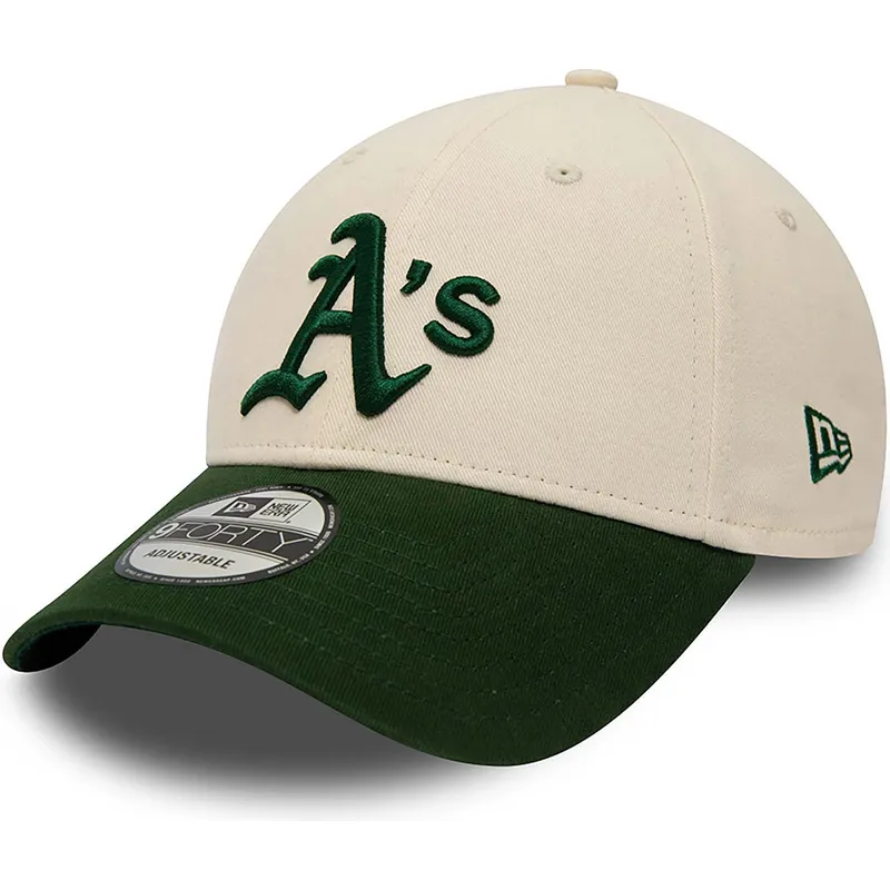cappelli-curva-beige-cinghia-regolabile-9forty-dei-oakland-athletics-mlb-di-new-era