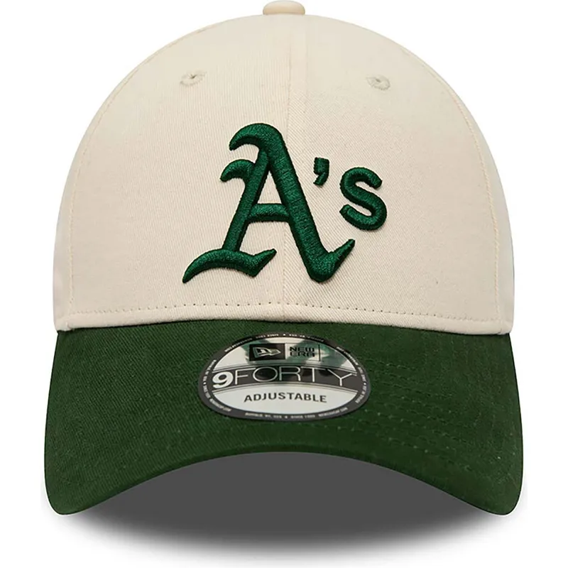 cappelli-curva-beige-cinghia-regolabile-9forty-dei-oakland-athletics-mlb-di-new-era