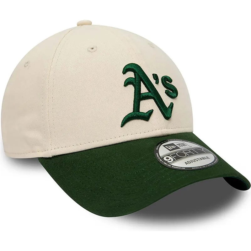 cappelli-curva-beige-cinghia-regolabile-9forty-dei-oakland-athletics-mlb-di-new-era