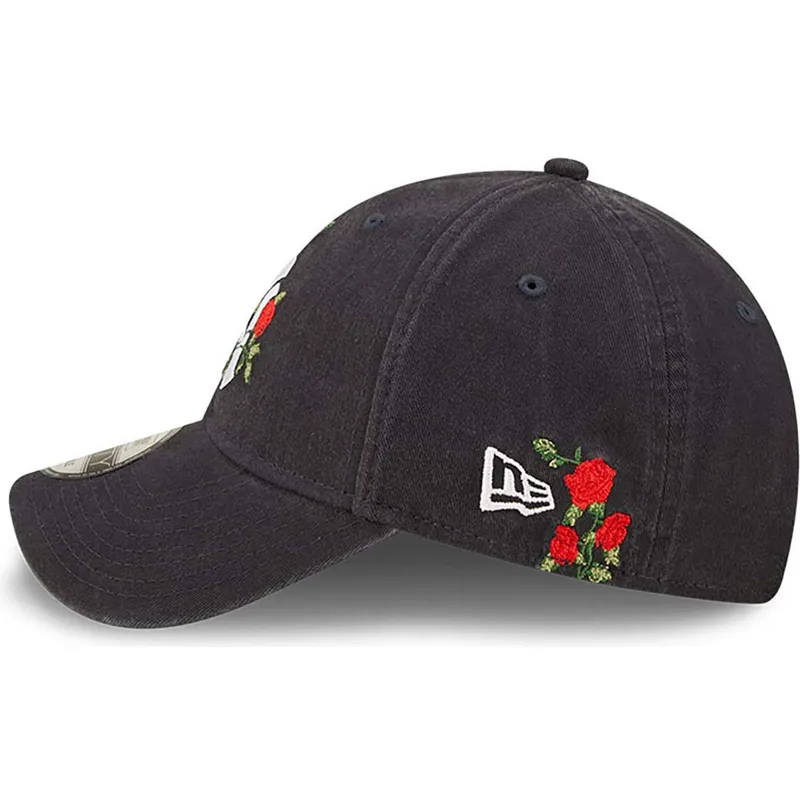 cappelli-curva-blu-marino-cinghia-regolabile-9forty-flower-dei-new-york-yankees-mlb-di-new-era