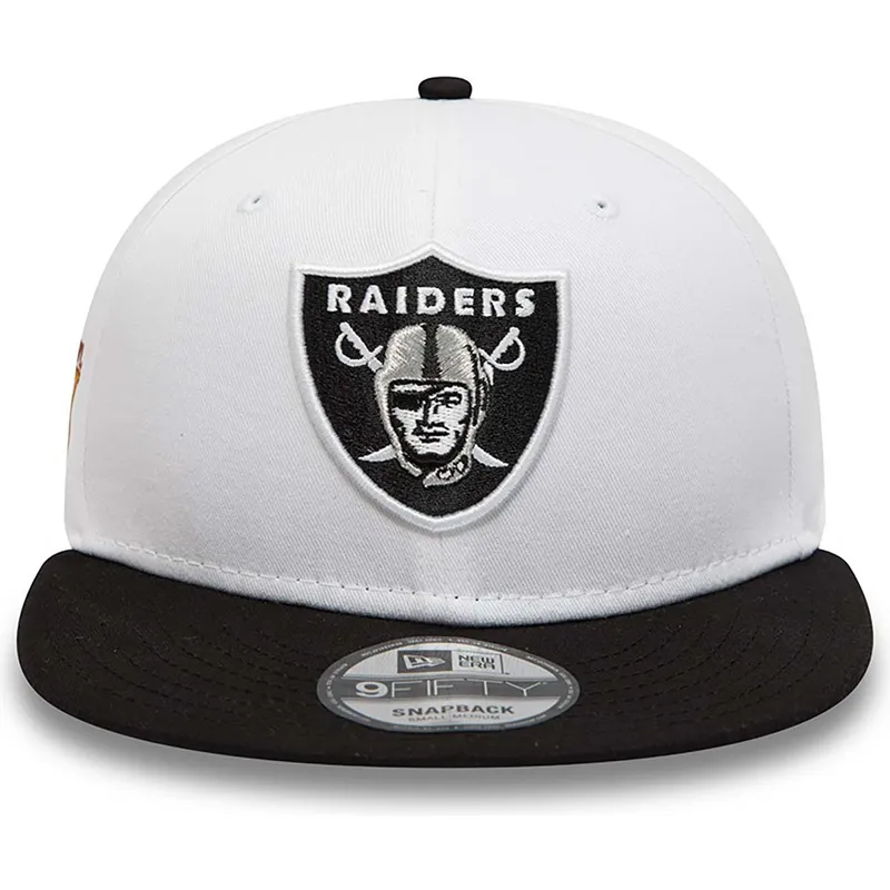 cappelli-piatta-bianco-snapback-9fifty-crown-patches-super-bowl-xv-dei-las-vegas-raiders-nfl-di-new-era