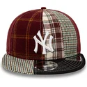 cappellino-piatto-rosso-e-nero-regolabile-9fifty-patch-panel-dei-new-york-yankees-mlb-di-new-era