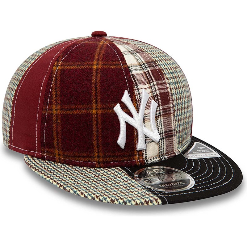 new-era-flat-brim-9fifty-patch-panel-new-york-yankees-mlb-red-and-black-adjustable-cap