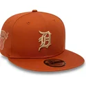 cappelli-piatta-marrone-snapback-9fifty-side-patch-dei-detroit-tigers-mlb-di-new-era