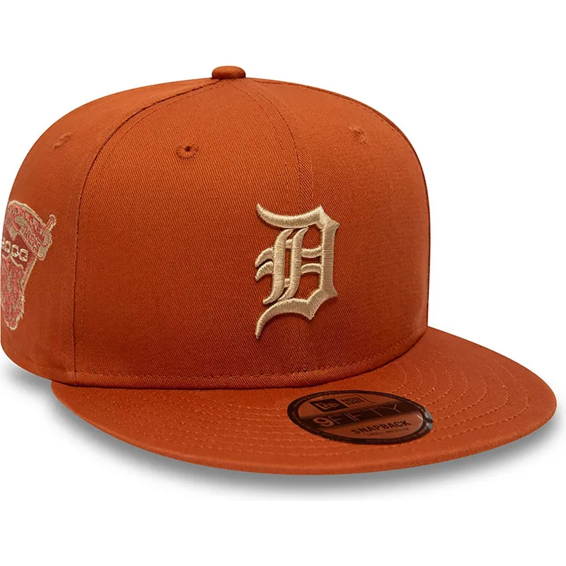 cappelli-piatta-marrone-snapback-9fifty-side-patch-dei-detroit-tigers-mlb-di-new-era