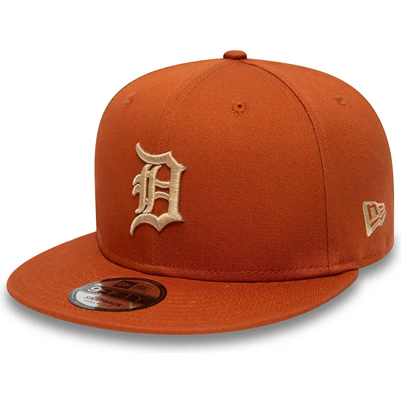 cappelli-piatta-marrone-snapback-9fifty-side-patch-dei-detroit-tigers-mlb-di-new-era