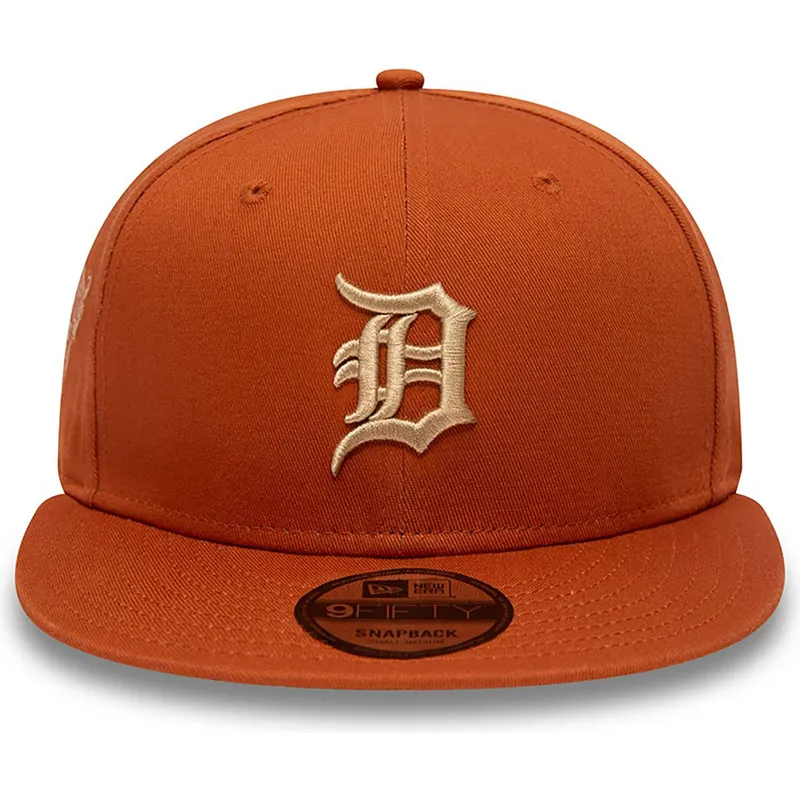 cappelli-piatta-marrone-snapback-9fifty-side-patch-dei-detroit-tigers-mlb-di-new-era