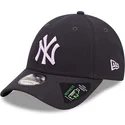 cappelli-curva-blu-marino-cinghia-regolabile-9forty-repreve-dei-new-york-yankees-mlb-di-new-era