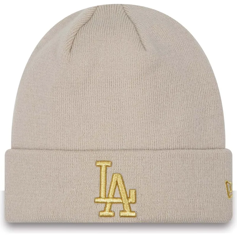 cappelli-beige-dorado-cuff-metallic-dei-los-angeles-dodgers-mlb-di-new-era
