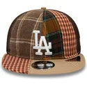 cappelli-piatta-marrone-cinghia-regolabile-9fifty-patch-panel-dei-los-angeles-dodgers-mlb-di-new-era