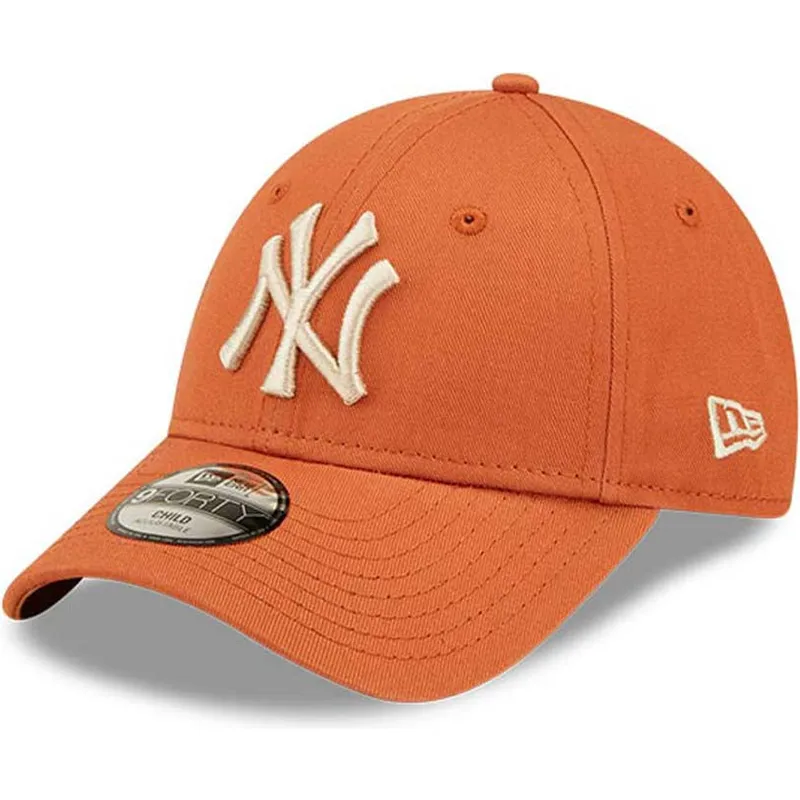 cappelli-curva-arancia-cinghia-regolabile-per-bambino-9forty-league-essential-dei-new-york-yankees-mlb-di-new-era