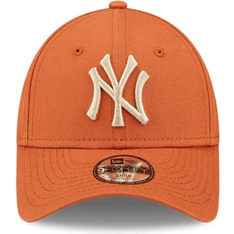 cappelli-curva-arancia-cinghia-regolabile-per-bambino-9forty-league-essential-dei-new-york-yankees-mlb-di-new-era