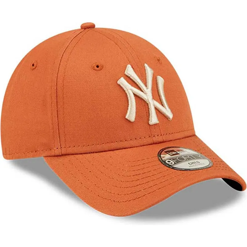 cappelli-curva-arancia-cinghia-regolabile-per-bambino-9forty-league-essential-dei-new-york-yankees-mlb-di-new-era